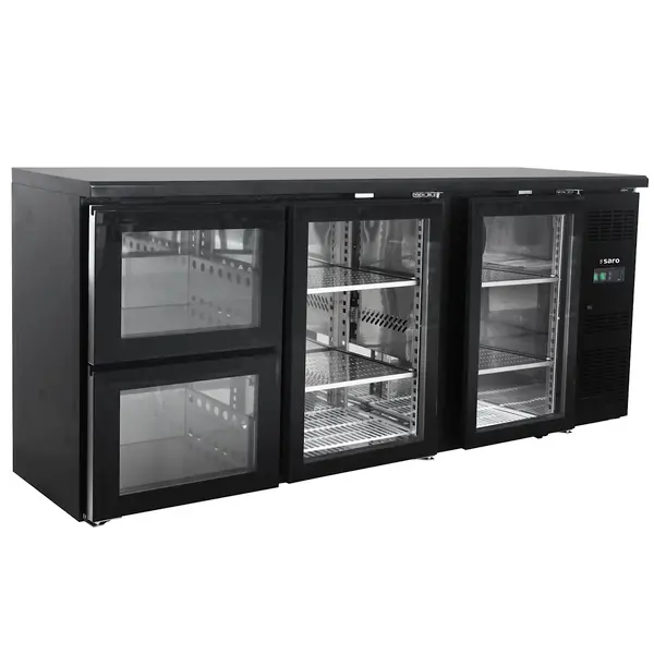 Barkoelkast | BC-SERIE | 537L | Zwart | +2°C/+8°C | Geforceerd | 2 Draaideuren + 2 Laden | 2002x513x860(h)mm