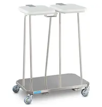HUPFER Afvalzakhouder | RVS | Klapdeksel | Wielen (Geremd) | 680x496x913(h)mm