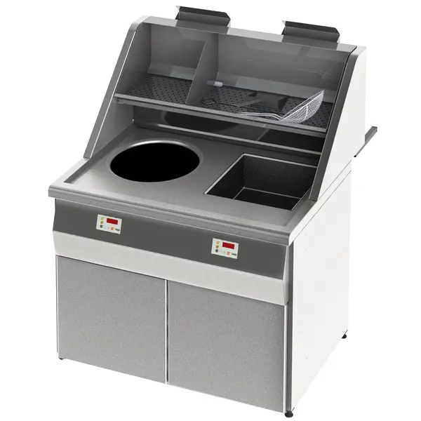 Friteuse | SANTANA | Aard-/Propaangas | 13+18L | 31kW | Elektrische Ontsteking (230V) | Aftapkranen | 1120x1036x870/1407(h)mm