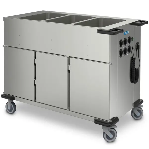Bain-Marie Wagen | Elektrisch | 3x 1/1 GN | ≤90°C | 3.45kW (230V) | Aftapkraan | 1315x700x979(h)mm