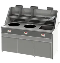 SOFINOR Friteuse | SANTANA | Aard-/Propaangas | 13+18+18L | 49kW | Elektrische Ontsteking (230V) | Aftapkranen | 1660x1036x870/1407(h)mm