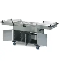 HUPFER Bain-Marie Wagen | Elektrisch | 3x 1/1 GN | ≤90°C | 3.45kW (230V) | Schuifdeksels | Aftapkraan | 1393x795x1061(h)mm