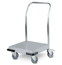 HUPFER Platformwagen | RVS | Max. 120kg | Wielen (Geremd) + Duwbeugel | 606x708x1024(h)mm