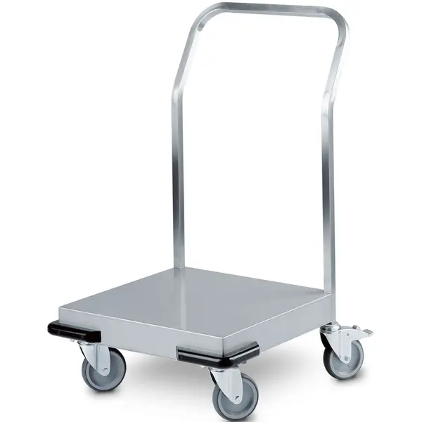 Platformwagen | RVS | Max. 120kg | Wielen (Geremd) + Duwbeugel | 606x708x1024(h)mm