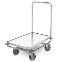 HUPFER Platformwagen | RVS | Max. 120kg | Wielen (Geremd) + Duwbeugel | 1095x695x1017(h)mm
