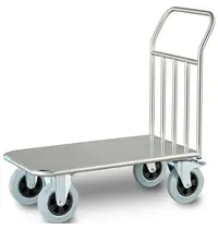 HUPFER Platformwagen | RVS | Max. 500kg | Wielen (Geremd) + Duwbeugel | 700x1123x944(h)mm