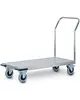 HUPFER Platformwagen | RVS | Max. 500kg | Wielen (Geremd) + Duwbeugel | 660x1366x1054(h)mm 