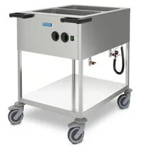 HUPFER Bain-Marie Wagen | Elektrisch | 2x 1/1 GN | ≤90°C | 1.4kW (230V) | Aftapkranen | 924x677x900(h)mm