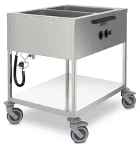 HUPFER Bain-Marie Wagen | Elektrisch | 2x 1/1 GN | ≤90°C | 1.4kW (230V) | Aftapkranen | 886x677x900(h)mm