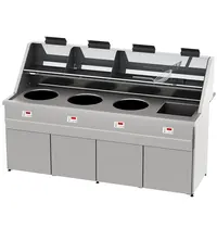 SOFINOR Friteuse | SANTANA | Aard-/Propaangas | 13+18+18+18L | 67kW | Elektrische Ontsteking (230V) | Aftapkranen | Interne Afzuiging | 2200x1036x870/1346(h)mm