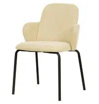 VEBA Stoel | PADDY | Stof/Metaal | Beige | Zwart Frame | Indoor | Stapelbaar | 545x580x810(h)mm