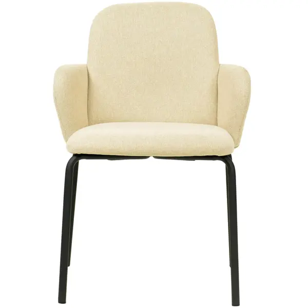 Stoel | PADDY | Stof/Metaal | Beige | Zwarte Frame | Indoor | Stapelbaar | 545x580x810(h)mm