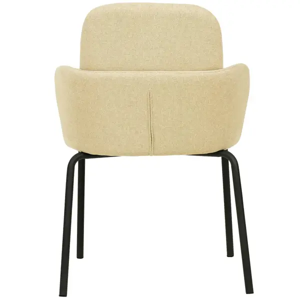 Stoel | PADDY | Stof/Metaal | Beige | Zwarte Frame | Indoor | Stapelbaar | 545x580x810(h)mm