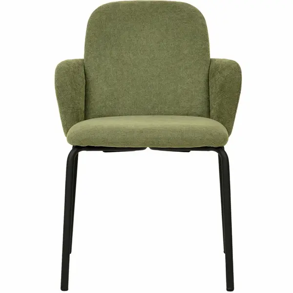 Stoel | PADDY | Stof/Metaal | Groen | Zwart Frame | Indoor | Stapelbaar | 545x580x810(h)mm