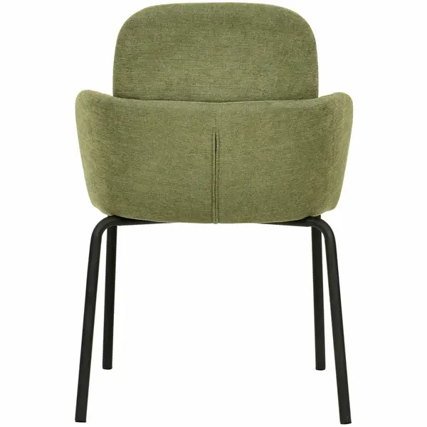 Stoel | PADDY | Stof/Metaal | Groen | Zwart Frame | Indoor | Stapelbaar | 545x580x810(h)mm