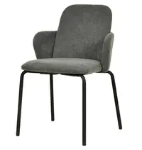 VEBA Stoel | PADDY | Stof/Metaal | Donkergrijs | Zwarte Frame | Indoor | Stapelbaar | 545x580x810(h)mm 