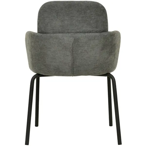 Stoel | PADDY | Stof/Metaal | Donkergrijs | Zwart Frame | Indoor | Stapelbaar | 545x580x810(h)mm