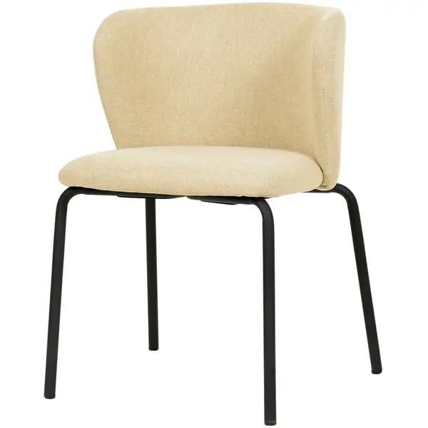 Stoel | BREAK | Stof/Metaal | Beige | Zwarte Frame | Indoor | Stapelbaar | 545x525x750(h)mm