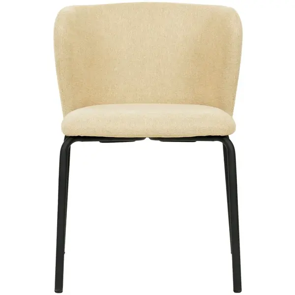 Stoel | BREAK | Stof/Metaal | Beige | Zwarte Frame | Indoor | Stapelbaar | 545x525x750(h)mm