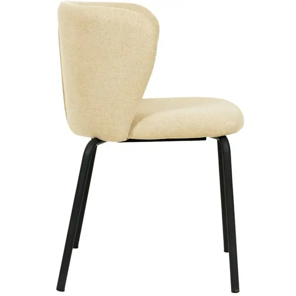 Stoel | BREAK | Stof/Metaal | Beige | Zwarte Frame | Indoor | Stapelbaar | 545x525x750(h)mm