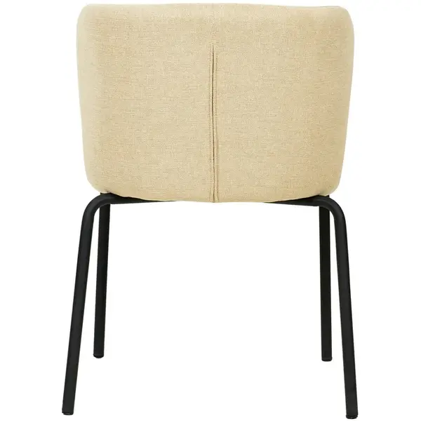 Stoel | BREAK | Stof/Metaal | Beige | Zwarte Frame | Indoor | Stapelbaar | 545x525x750(h)mm