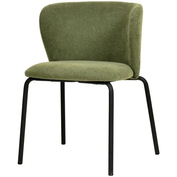 Stoel | BREAK | Stof/Metaal | Groen | Zwarte Frame | Indoor | Stapelbaar | 545x525x750(h)mm