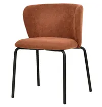 VEBA Stoel | BREAK | Stof/Metaal | Bruin-Rood | Zwarte Frame | Indoor | Stapelbaar | 545x525x750(h)mm