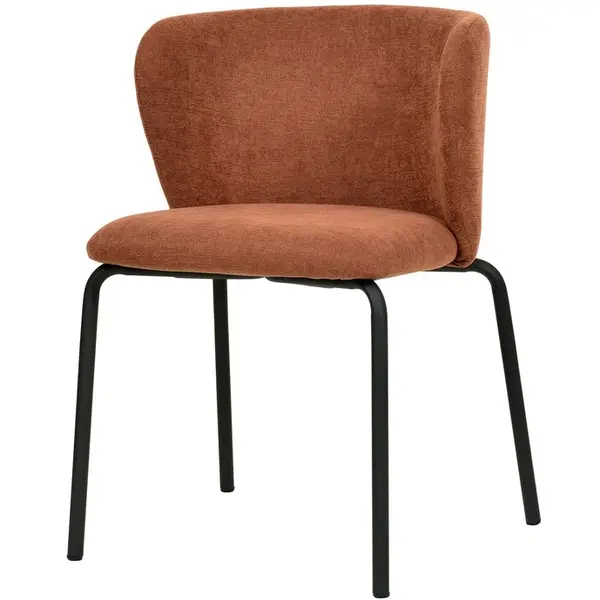 Stoel | BREAK | Stof/Metaal | Bruin-Rood | Zwart Frame | Indoor | Stapelbaar | 545x525x750(h)mm