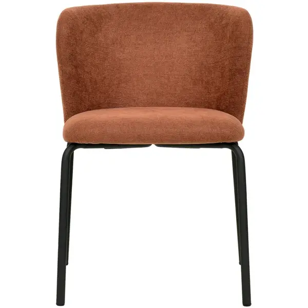 Stoel | BREAK | Stof/Metaal | Bruin-Rood | Zwart Frame | Indoor | Stapelbaar | 545x525x750(h)mm