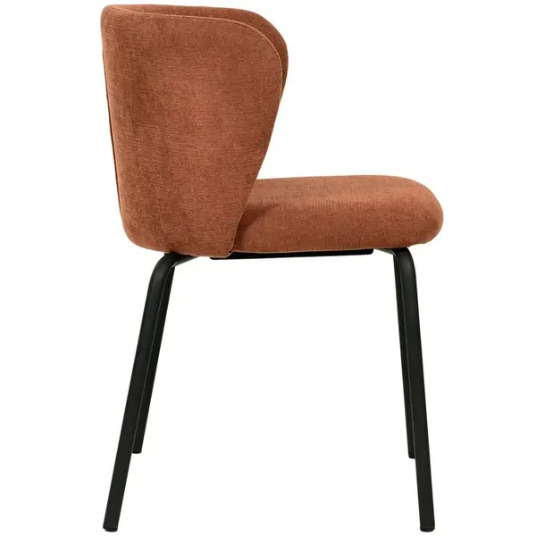 Stoel | BREAK | Stof/Metaal | Bruin-Rood | Zwarte Frame | Indoor | Stapelbaar | 545x525x750(h)mm