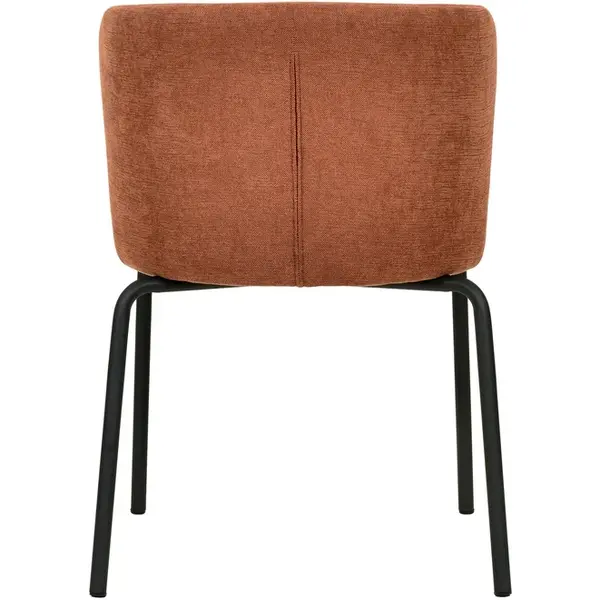 Stoel | BREAK | Stof/Metaal | Bruin-Rood | Zwart Frame | Indoor | Stapelbaar | 545x525x750(h)mm