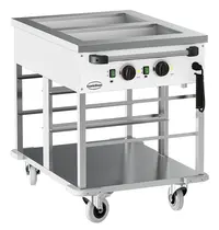 CombiSteel Bain-Marie Wagen | Elektrisch | 2x 1/1 GN | 30°C/90°C | 2kW (230V) | Aftapkranen | 850x650x840(h)mm