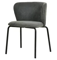 VEBA Stoel | BREAK | Stof/Metaal | Donkergrijs | Zwarte Frame | Indoor | Stapelbaar | 545x525x750(h)mm