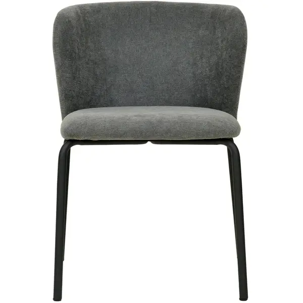 Stoel | BREAK | Stof/Metaal | Donkergrijs | Zwarte Frame | Indoor | Stapelbaar | 545x525x750(h)mm