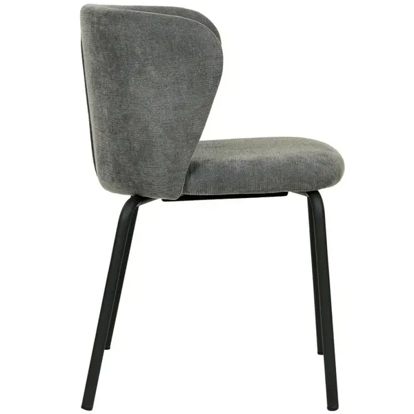 Stoel | BREAK | Stof/Metaal | Donkergrijs | Zwart Frame | Indoor | Stapelbaar | 545x525x750(h)mm