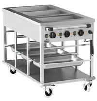 CombiSteel Bain-Marie Wagen | Elektrisch | 3x 1/1 GN | 30°C/90°C | 3kW (230V) | Aftapkranen | 1200x650x840(h)mm