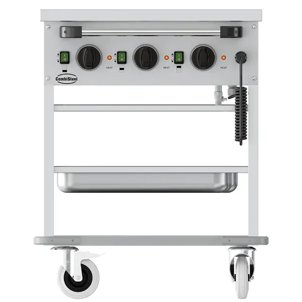 Bain-Marie Wagen | Elektrisch | 3x 1/1 GN | 30°C/90°C | 3kW (230V) | Aftapkranen | 1200x650x840(h)mm