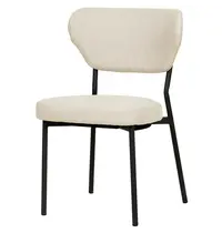 VEBA Stoel | DUKO | Stof/Metaal | Beige | Zwarte Frame | Indoor | Stapelbaar | 520x540x820(h)mm 