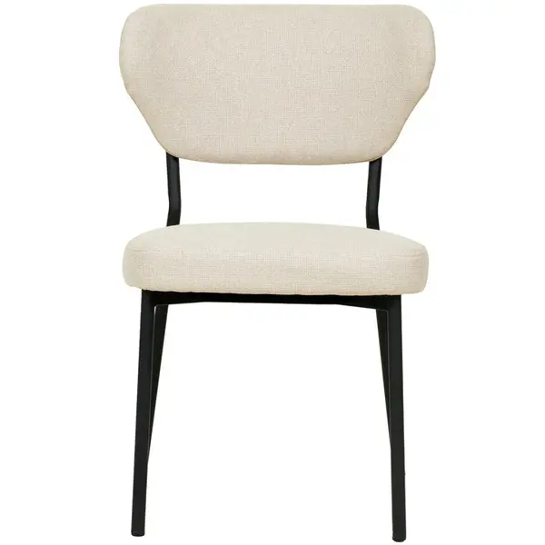 Stoel | DUKO | Stof/Metaal | Beige | Zwarte Frame | Indoor | Stapelbaar | 520x540x820(h)mm
