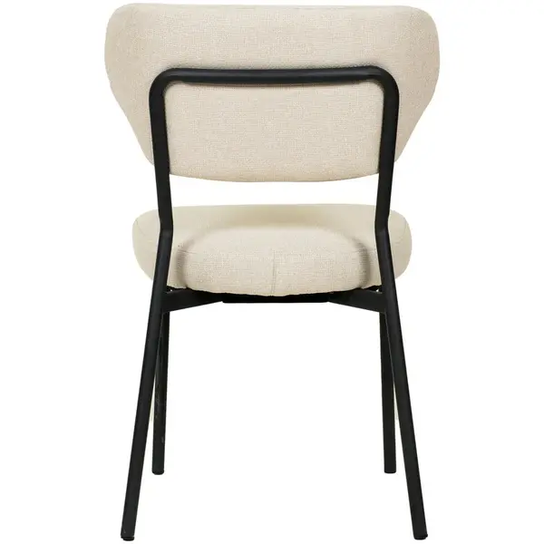 Stoel | DUKO | Stof/Metaal | Beige | Zwarte Frame | Indoor | Stapelbaar | 520x540x820(h)mm