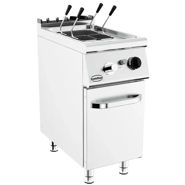 Pastakoker | BASE 700 | Gas | 18L | 0°C/120°C | 10.5kW | Vulkraan + Aftapkraan | Piëzo Ontsteking | 400x700x900(h)mm