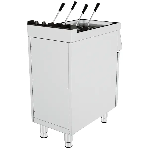 Pastakoker | BASE 700 | Gas | 18L | 0°C/120°C | 10.5kW | Vulkraan + Aftapkraan | Piëzo Ontsteking | 400x700x900(h)mm