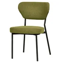 VEBA Stoel | DUKO | Stof/Metaal | Groen | Zwarte Frame | Indoor | Stapelbaar | 520x540x820(h)mm