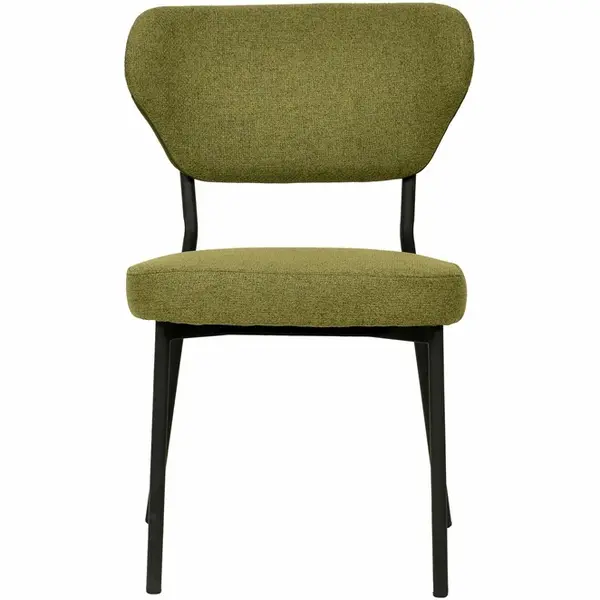Stoel | DUKO | Stof/Metaal | Groen | Zwarte Frame | Indoor | Stapelbaar | 520x540x820(h)mm