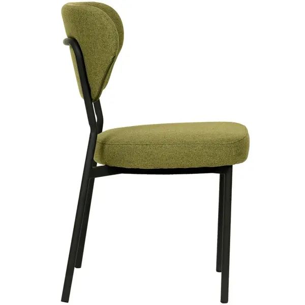 Stoel | DUKO | Stof/Metaal | Groen | Zwarte Frame | Indoor | Stapelbaar | 520x540x820(h)mm