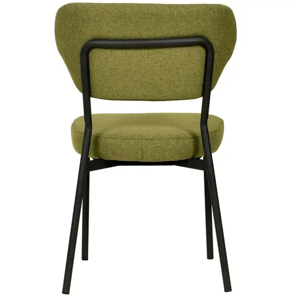 Stoel | DUKO | Stof/Metaal | Groen | Zwarte Frame | Indoor | Stapelbaar | 520x540x820(h)mm