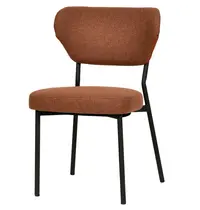 VEBA Stoel | DUKO | Stof/Metaal | Bruin | Zwart Frame | Indoor | Stapelbaar | 520x540x820(h)mm 