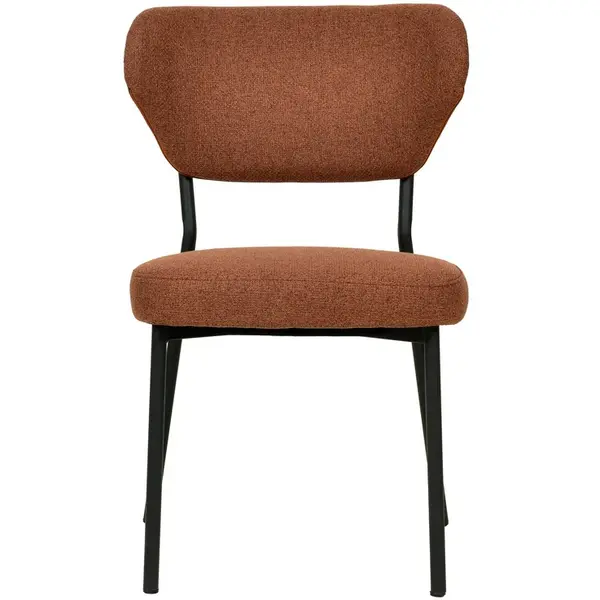 Stoel | DUKO | Stof/Metaal | Bruin | Zwarte Frame | Indoor | Stapelbaar | 520x540x820(h)mm