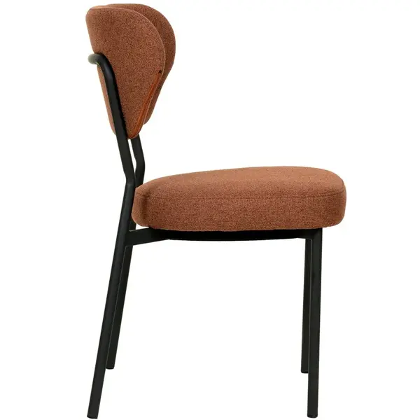 Stoel | DUKO | Stof/Metaal | Bruin | Zwarte Frame | Indoor | Stapelbaar | 520x540x820(h)mm