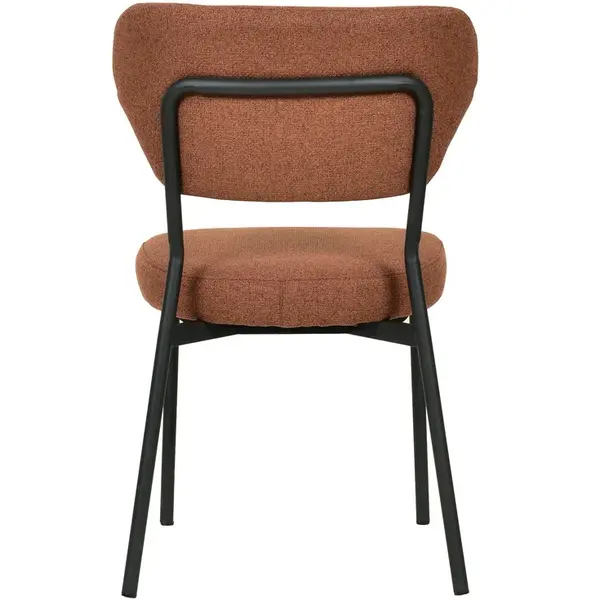 Stoel | DUKO | Stof/Metaal | Bruin | Zwarte Frame | Indoor | Stapelbaar | 520x540x820(h)mm